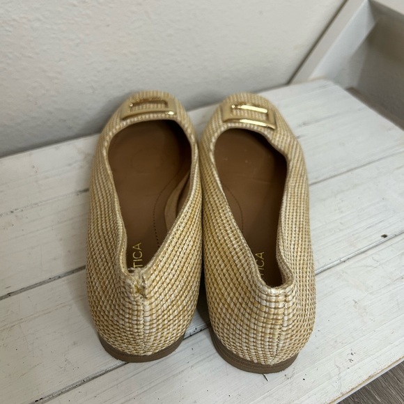 Nautica | Halsell Woven Textured Beige Slip-On Ballet Flats Shoes Size 6.5 - Picture 3 of 5